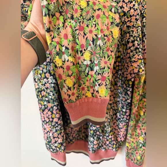 Anthropologie Conditions Apply Felicity Floral Print Quilted Hoodie Large - Picture 4 of 10